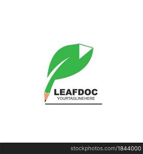 leaf document writer app icon vector concept design web