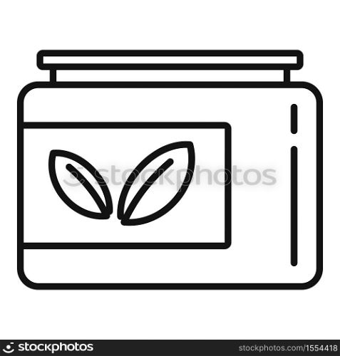 Leaf eco jar icon. Outline leaf eco jar vector icon for web design isolated on white background. Leaf eco jar icon, outline style