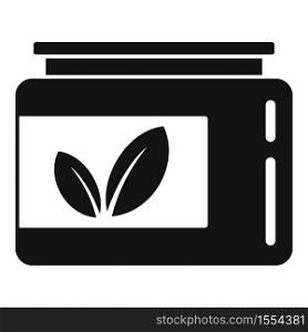Leaf eco jar icon. Simple illustration of leaf eco jar vector icon for web design isolated on white background. Leaf eco jar icon, simple style