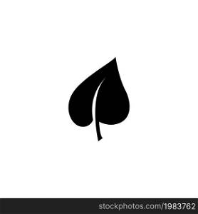 Leaf, Eco Organic, Nature Foliage. Flat Vector Icon illustration. Simple black symbol on white background. Leaf, Eco Organic, Nature Foliage sign design template for web and mobile UI element. Leaf, Eco Organic, Nature Foliage Flat Vector Icon