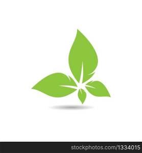 Leaf ecology logo vector icon illustration