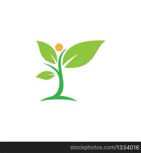 Leaf ecology logo vector icon illustration