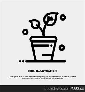 Leaf, Ecology, Spring, Nature Line Icon Vector
