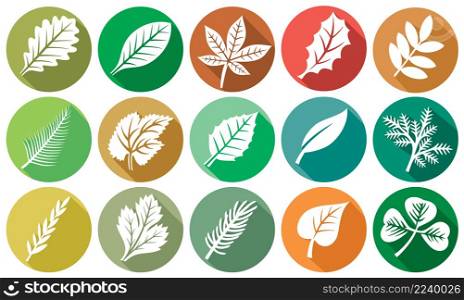 Leaf flat icons collection