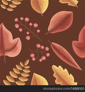 Leaf Foliage Autumn Fall Season Seamless Pattern Repeatable