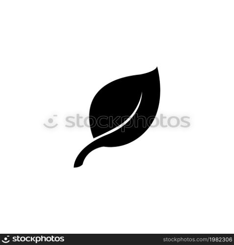 Leaf. Fresh Organic Product. Flat Vector Icon. Simple black symbol on white background. Leaf Flat Vector Icon