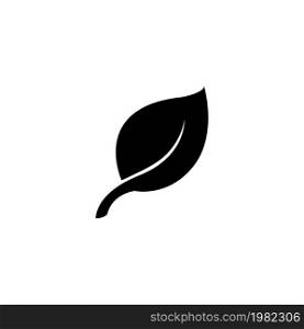 Leaf. Fresh Organic Product. Flat Vector Icon. Simple black symbol on white background. Leaf Flat Vector Icon