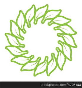 Leaf green decoration circle  logo and symbol vector template
