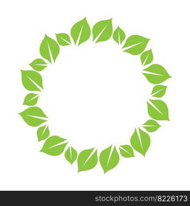 Leaf green decoration circle  logo and symbol vector template