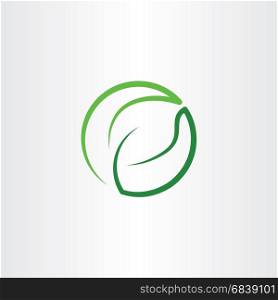 leaf green eco symbol logo icon circle