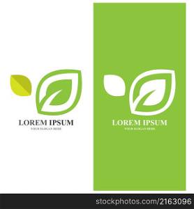 Leaf green ecology nature logo element vector