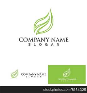 Leaf green logo and symbol vector template