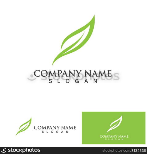 Leaf green logo and symbol vector template