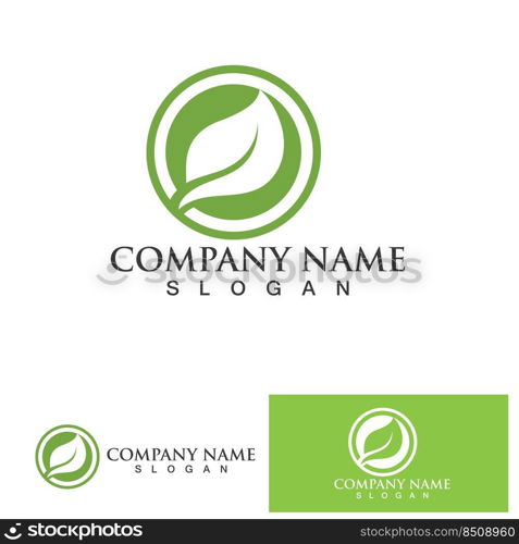 Leaf green logo and symbol vector template