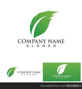 Leaf green logo and symbol vector template
