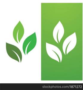 leaf green logo ecology nature element vector