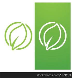 leaf green logo ecology nature element vector