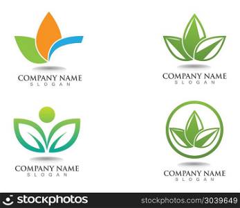 leaf green nature logo and symbol template Vector . leaf green nature logo and symbol template