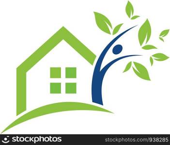 leaf home logo template