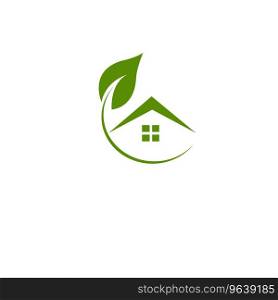 Leaf house Royalty Free Vector Image