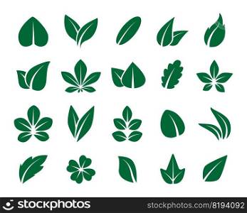 Leaf icon. Green sprout symbol of nature. Vector abstract organic foliage landscaping illustration isolated leaves. Leaf icon. Green sprout symbol of nature. Vector abstract organic foliage