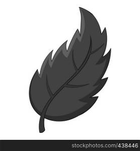 Leaf icon in monochrome style isolated on white background vector illustration. Leaf icon monochrome