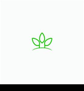Leaf icon logo template illustration