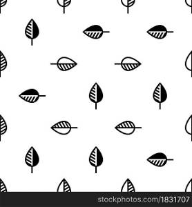 Leaf Icon Seamless Pattern, Appendage Growing From The Stem Of A Plant, Organ Of A Vascular Plant Vector Art Illustration
