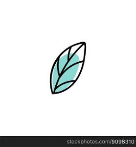 leaf icon sing in doodle style. leaf icon sing isolated