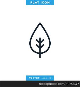 Leaf Icon Vector Design Template. Editable Stroke