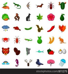 Leaf icons set. Cartoon style of 36 leaf vector icons for web isolated on white background. Leaf icons set, cartoon style