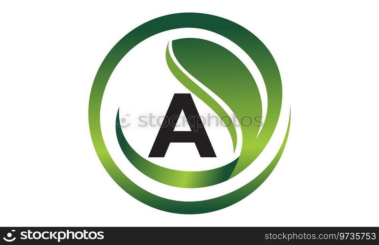Leaf Initial A Logo Design Template Vector