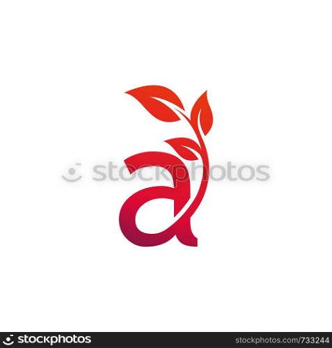 leaf initial A logo template