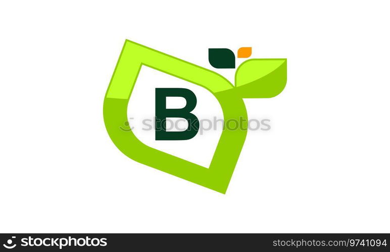 Leaf Initial B Logo Design Template Vector