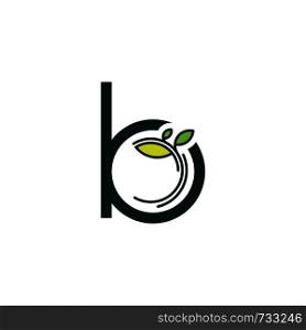 leaf initial B logo template