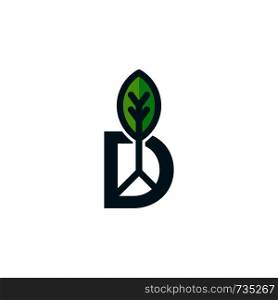 leaf initial D logo template