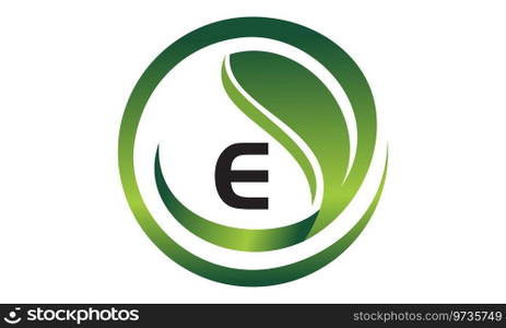 Leaf Initial E Logo Design Template Vector