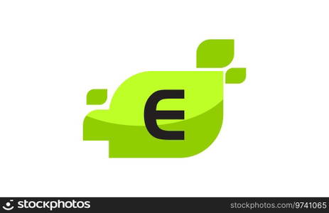 Leaf Initial E Logo Design Template Vector