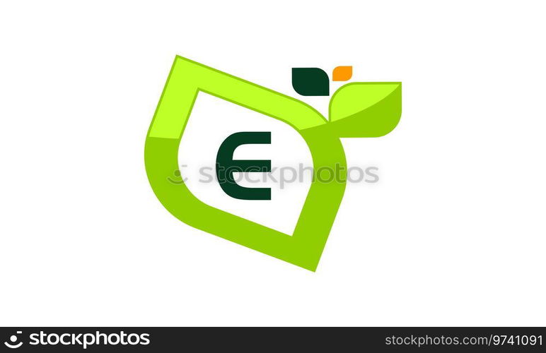 Leaf Initial E Logo Design Template Vector