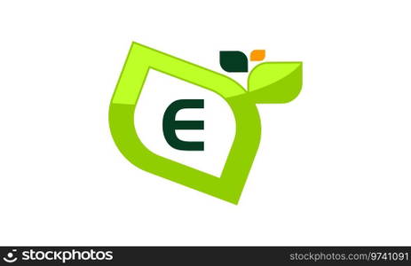 Leaf Initial E Logo Design Template Vector