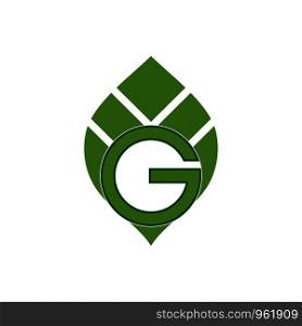 leaf initial G logo template