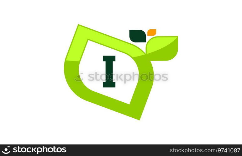 Leaf Initial I Logo Design Template Vector