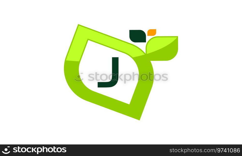 Leaf Initial J Logo Design Template Vector