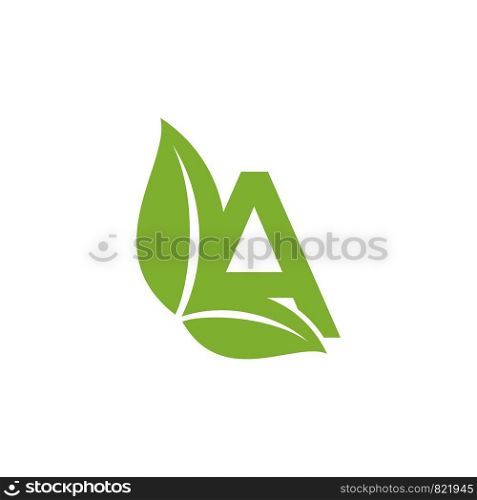 leaf initial logo template