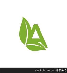 leaf initial logo template