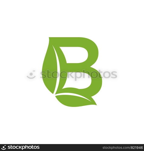 leaf initial logo template