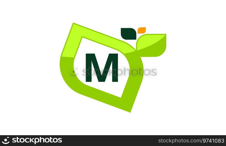 Leaf Initial M Logo Design Template Vector