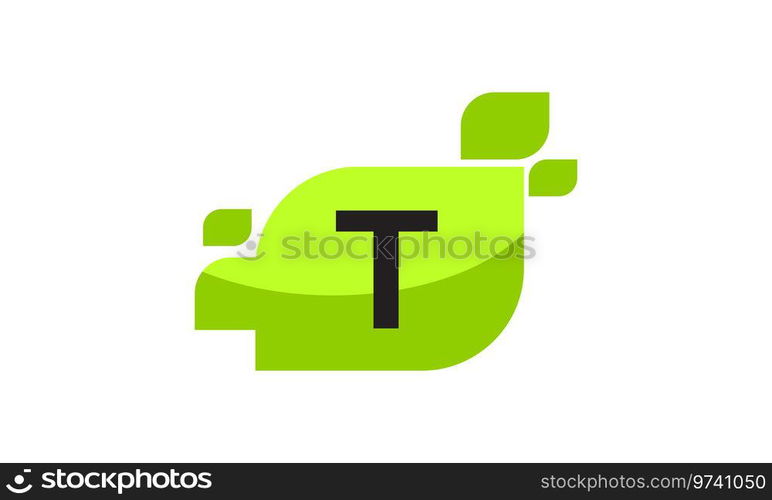 Leaf Initial T Logo Design Template Vector