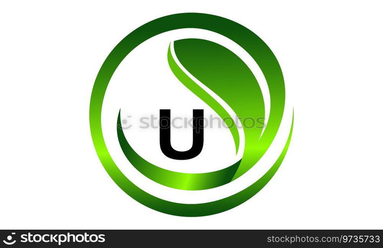 Leaf Initial U Logo Design Template Vector