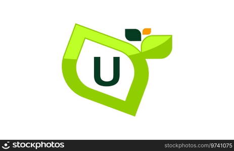 Leaf Initial U Logo Design Template Vector